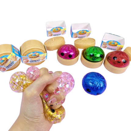 Glitter Dumpling Squishy ULTRA RARE Gold Glitter Hidden Edition  Dumplings Sensory Steamer Soft TPR Dough Ball for Stress Relief