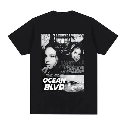 Singer Lana Del Rey Print T Shirt Women Fashion Hip Hop men's tshirts Streetwear Harajuku Short Sleeve T-Shirt Unisex summer tee