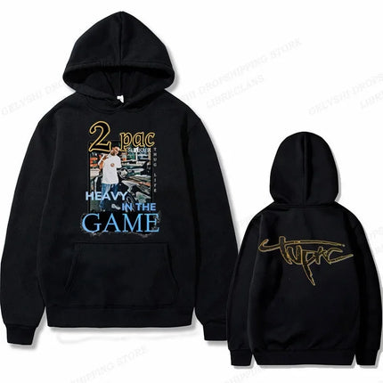 Tupac 2pac Graphic Hoodie Men Clothing Fashion Oversized Hip Hop Comfortable Autumn Winter Sweatshirt Male Casual Fleece Hoodies