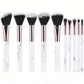 10pcs Makeup Brushes Set Foundation Blush Powder Eyeshadow Professiona Blending Cosmetic Full Set Soft Fluffy Female Makeup Tool