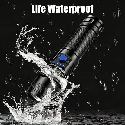 Super Bright Rechargeable LED Flashlight White Laser Flashlights High Power With Pen Clip Torch Power Bank Tactical Flashlight
