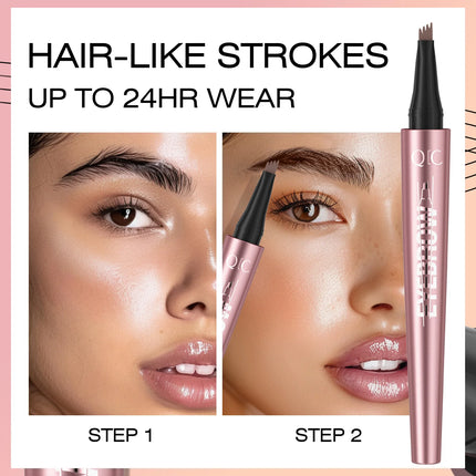 3D Dye Eyebrow Pencil Hairling Anti-smudge Waterproof Long Lasting Black Brown Large Brush Natural Wild Eyebrow Enhancers Cream