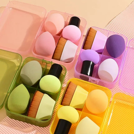 Magic Foundation Makeup Brush Set Soft Beauty Blender Gourd Shaped Makeup Sponge Loose Powder Brush Cosmetic Tools Kit