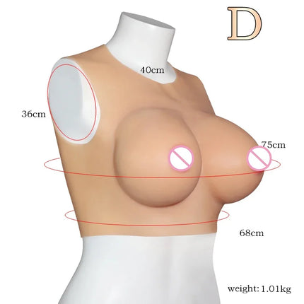 Silicone Bodysuit Artificial Breastplate Sexy Female Tits Fake Boobs Shemale Chest Crossdressing Cosplay Sex Toys For Women Men