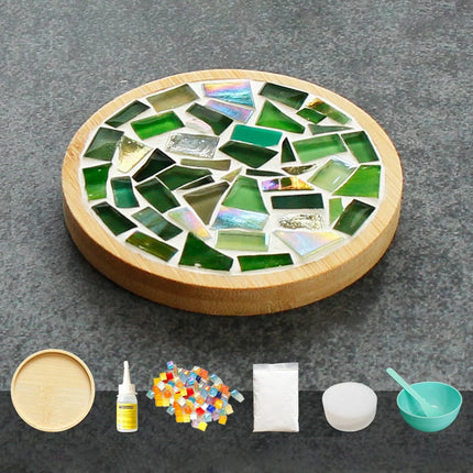 Handmade DIY Mosaic Cup Mat Bottom Bamboo Pad Early Education Free Creation Handicraft Toys