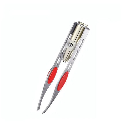 1PC LED Eyebrow Tweezer Oblique Tip Stainless Steel Eyebrow Trimming Clip Eye Hair Removal Prune False Eyelash Clamp Makeup Tool