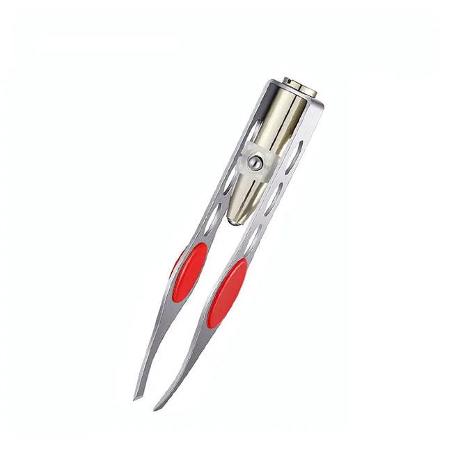 1PC LED Eyebrow Tweezer Oblique Tip Stainless Steel Eyebrow Trimming Clip Eye Hair Removal Prune False Eyelash Clamp Makeup Tool