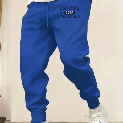 America Athletic Dept Printed Men Sweatpant Casual Pant Fashion Warm Britches Trendy Street Unisex Pants Autumn Fleece Trousers