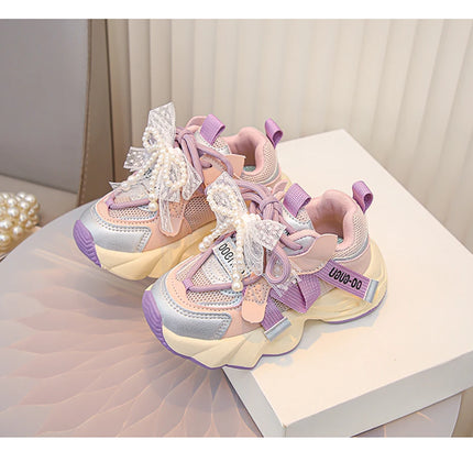 Autumn Sneakers For Kids Korean Style Trend Fashion Girl's Sneakers Soft-soled Breathable Teenager Children Sport Shoes