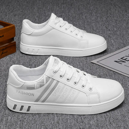 Striped design skate shoes, men's lace-up sports shoes, skate shoes, comfortable, simple and trendy, suitable for all seasons