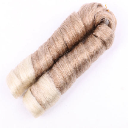 Full Star Ombre Brown Italian Curly Synthetic Braiding Hair Extensions Crochet Braids Bulk Hair Bundles Pre-Stretched Hair