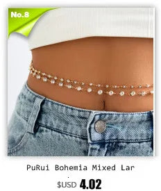 PuRui Korean Romance Imitation Pearl Chain Necklace Back Chain For Women Fashion Long Tassel Pendant Body Chain Wedding Jewelry