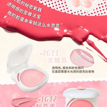 LEEMEMBER Watery Blush Moisturizing Blusher Cream Monochrome Shimmer Cute Cosmetics Longlasting Jelly Face Blusher In Bar Makeup
