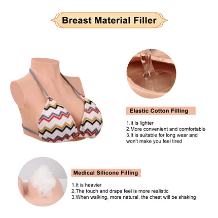 CYOMI Silicone Fake Breast Forms Huge Boobs Chest for Mastectomy Cancer Transgender Crossdresser Cosplay Sissy Drag Queen