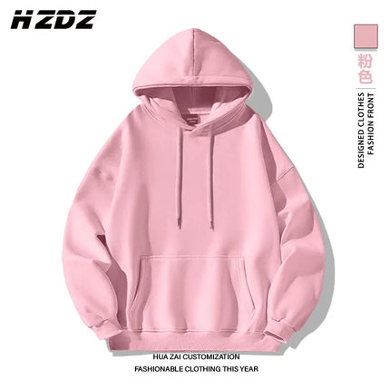 Solid-color Men Women Pullover Hoodie Outdoor Street Casual Fashion Sport Loose Versatile Comfort Autumn Winter Sweatshirt Top