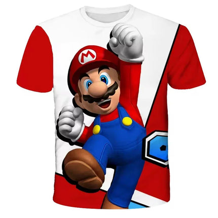 Child Game Super Mario Bros T Shirt Kids Boy Cartoon Clothes Tops Tees Boys T-shirt Luigi Mario T-shirts Children's Short Sleeve
