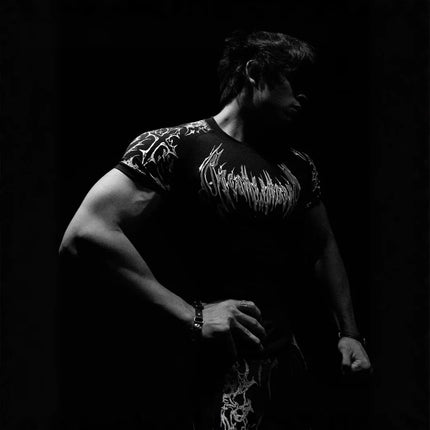 Breathedivinity Men's Fashion Fitness Short Sleeve T-Shirt Breathable Comfortable Sportswear round Neck Printed Cotton Top