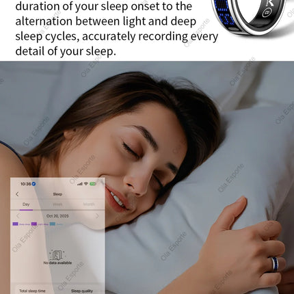 SR16 Smart Ring Men Women LED Dynamic Display Screen Heart Rate Blood Oxygen Monitoring 5ATM Waterproof Multi Sports Modes Gifts