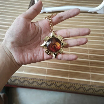 Game Impact Fontaine Sumeru Wanderer Light Pervious Key Chain 7 Element Eye Of Original God Cosplay Toy KeyRing