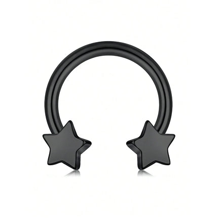 1pc Back Septum Rings Muti-Styles Punk 16gauge Stainless Steel Nose Rings Hoops Septum Clicker Daith Piercing Jewelry