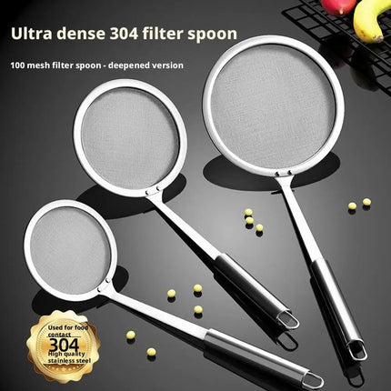 Fat Skimmer Spoon Steel Fine Mesh Skimmer Strainer Spoon For Removing Grease Fat And Foam Kitchen Fat Skimmer Spoon