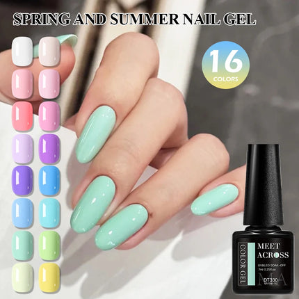 9pcs Macaron Color Gel Nail Polish Set HEMA TPO FREE Semi Permanent Soak Off UV Gel Varnish For Spring Summer Nail Supplies DIY