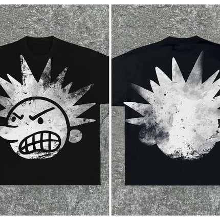2000s Top Y2K Streetwear Harajuku Hip Hop Fashion Trends Oversized T Shirt Clothing Cartoon Graphic Print T Shirt Short Sleeve