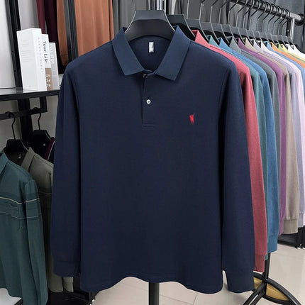 2025 New 100% Cotton High-end Brand Men's Long-sleeved Polo Shirt Autumn Fashion New Luxury Original Embroidery Top Golf T-shirt