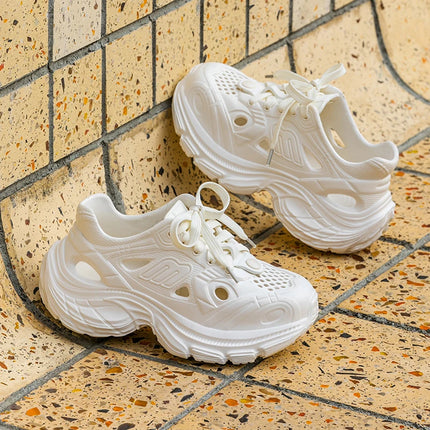 Fashion Breathable Chunky Sneakers Women 2025 Spring Summer New EVA Non Slip Wading Shoes Woman Thick Sole Platform Sports Shoes