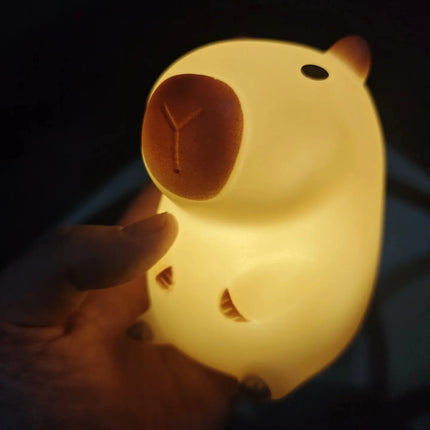 Cute Pet Capybara Night Light Cartoon Silicone Creative Bedside Sleep Night Lamp For Room Decor Birthday gift clearance sale