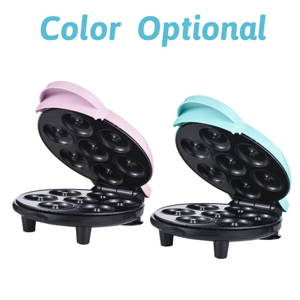Electric Donut Maker Machine 700W - Mini Dash Donut Maker for 7 Doughnuts, Double-Sided Heating & Non-Stick Coating, Perfect
