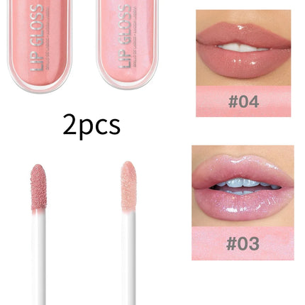 USHAS 12 colors mirror fine flash liquid lipstick pearlescent color waterproof sweatproof non-stick cup lip gloss