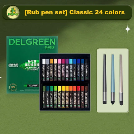 DELGREEN Artist Soft Oil Pastel Set Professional Painting Drawing Graffiti Art Crayons Washable Non Toxic 24/36/48/72 Colors