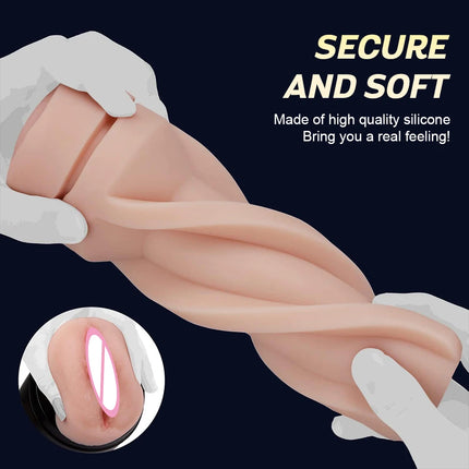 Male Masturbator Realistic Pocket Pussy Vagina Textured Soft Fleshy Texture Penis Training Masturbators Sex Machine Toy for Men