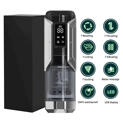 Automatic Male Masturbator Penis Pump - Upgrade Electric Pocket Pussy Stroker with 7 Sucking 7 Thrusting Rotating & Vibratin