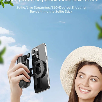 4-in-1 Magnetic Selfie Stick Tripod-Extendable Phone Stand with Detachable Wireless Remote,for Photography,Live Streaming,Travel