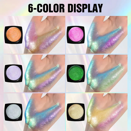 "Chameleon Multichrome Eyeshadow - Color Shifting Pressed Pigment for Metallic & Holographic Makeup"