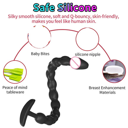Extra-long Anal Dildo Butt Plug Prostate Massager Adult Gay Anal Beads deeper Stimulation G-spot Clitoral Sex Toys for Men Women