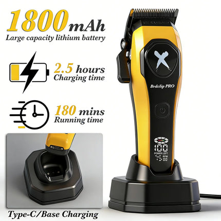 BRDCLIP Professional 7500RPM Barber Hair Clipper Set DLC Blade Base Charger 2-Speed Hair Trimmer Salon Use for Men Shaver