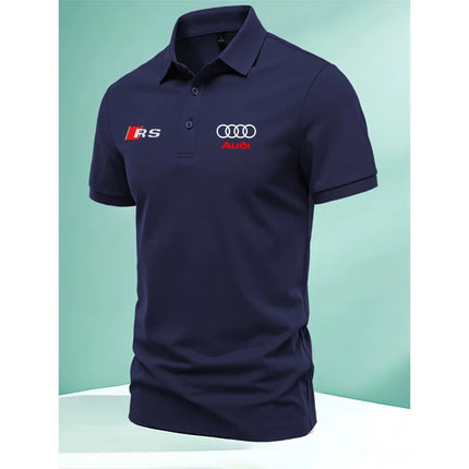 T Shirt for Men POLO Shirt Summer Audi Car Printing Products Fashionable Breathable Car Beauty Repair 4S Shop Customization Tops