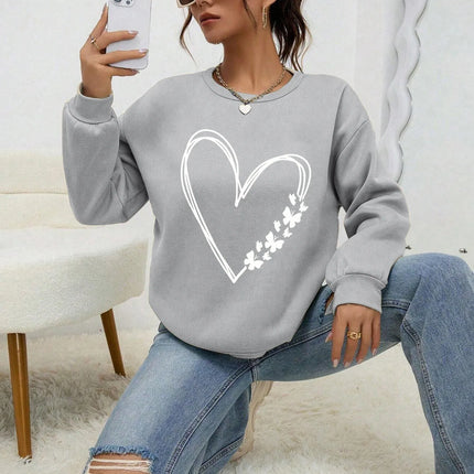 The Great Love At The Edge of Butterflies Design Print Sweatshirt Women Fleece Crewneck Autumn Pullover Soft Sportswear Clothing