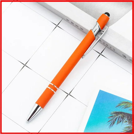 200 Pcs Light - Metal Capacitive Universal Touch Screen Stylus Ballpoint Pen Writing Stationery Office Gifts Free custom Logo