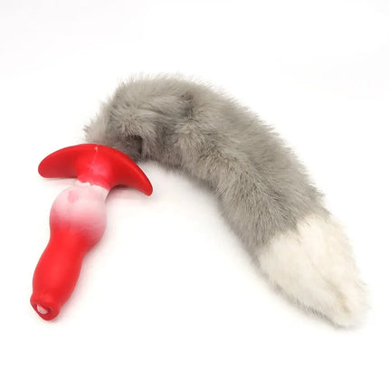 Adult Sex Games Anal Plug With Tail Soft Silicone Dog Knot Butt Plug Wearable Tail Detachable Cosplay Sex Toys For Women Men