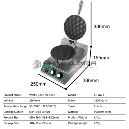 Commercial Ice Cream Cone Machine Waffle Cone Maker Electric Stainless Steel Egg Roll Mold Nonstick Waffle Cone and Bowl Maker