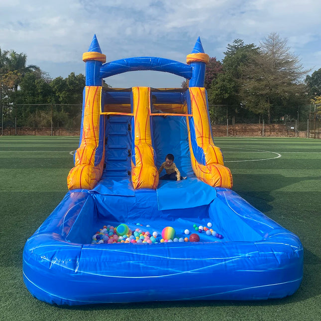 Commercial Grade Inflatable Water Slide with Splash Pool giant Bouncy Castle for Adults Kids for Backyard, Outdoor Slide Park