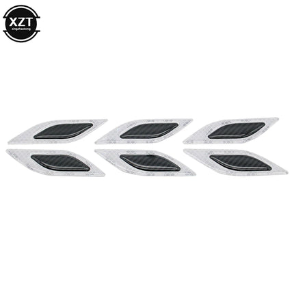 6Pcs/Set Car Reflective Carbon Fiber Sticker 3D Car Styling Reflective Strips Night Safety Warning Reflector Tape Stickers Decal