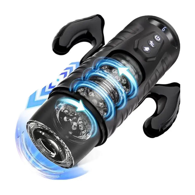 Automatic Thrusting Mastubator Rotation 7 Rotating Modes Male Masturbator Telescopic Pussy Blowjob Sex Machine Adult Toys 18+
