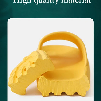 EVA Thick Sole 4cm Bathroom Slippers Cloud-Like Comfort Home Use Couple Height Increasing Indoor Solid Color Summer Sandals