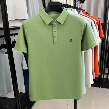 Luxury fashion brand short sleeve men polo shirt summer soft breathable lapel T-shirt new trend exquisite embroidery premium top