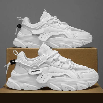 Men's Thick Sole Sport Shoes Simple Fashionable Casual Sneaker High Quality Rubber Plastic Male Athletic Shoes Chunky Sneakers